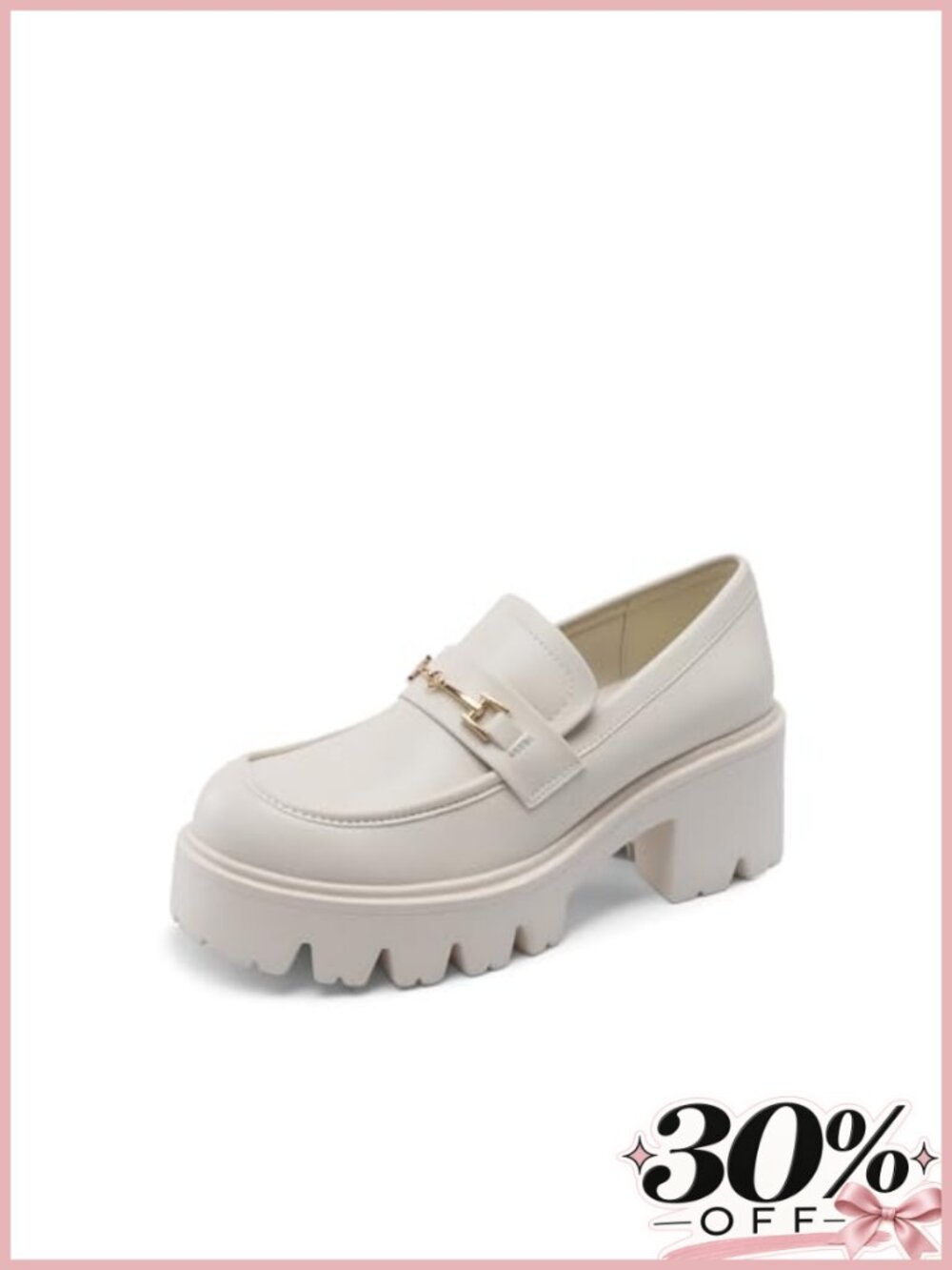 Women's Platform Chunky Loafers Faux Leather Slip-On Memory Foam Business Casual